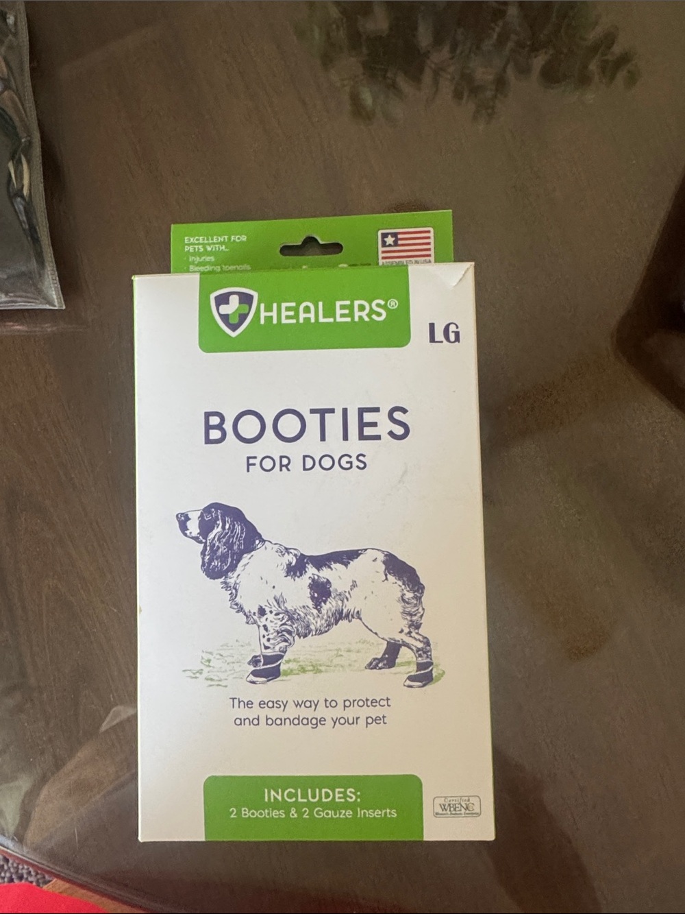 New in box Healers Booties for Dogs - Large, Blue